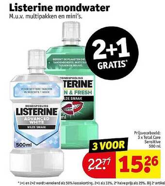 Kruidvat Listerine mondwater aanbieding