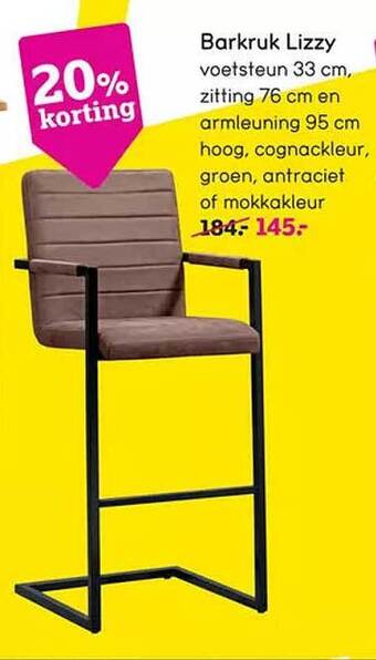 Leen Bakker Barkruk lizzy aanbieding