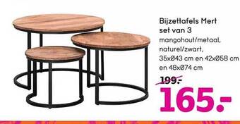 Bijzettafels mert set van 3
