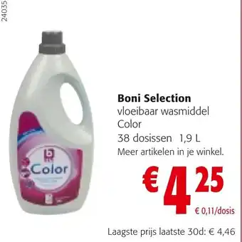 Colruyt Boni Selection vloeibar wasmiddel Color 38 dosissen 1,9 L aanbieding