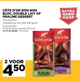 Côte D'or Bon Bon Bloc, Double Lait of Praline Dessert