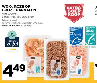 Jumbo Wok- Roze of Grijze Garnalen aanbieding