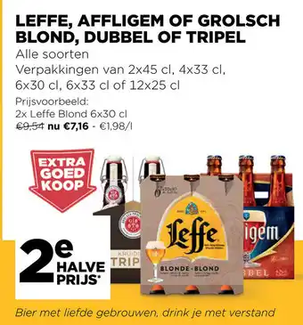 Jumbo Leffe, Affligem of Grolsch Blond, Dubbel of Tripel aanbieding