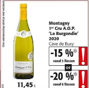 Colruyt Montagny 1er Cru A.o.p. 'la Burgondie' 2020 aanbieding