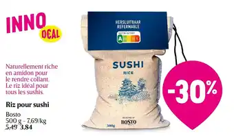 Delhaize Riz pour sushi Bosto 500g aanbieding