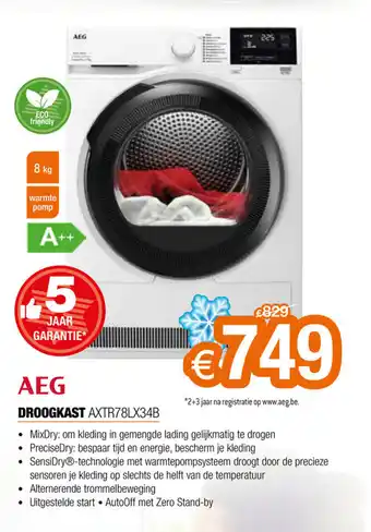 Expert AEG Droogkast AXTR78LX34B aanbieding