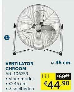 Zelfbouwmarkt Ventilator Chroom aanbieding
