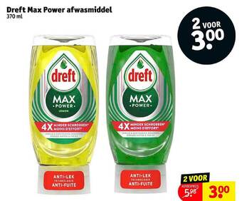 Kruidvat Dreft max power afwasmiddel aanbieding
