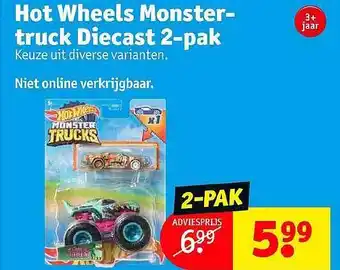Kruidvat Hot wheels monstertruck diecast 2pak aanbieding