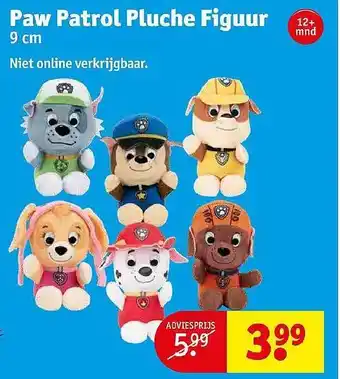 Kruidvat Paw patrol pluche figuur aanbieding