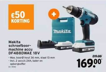 GAMMA Makita schroefboormachine accu aanbieding