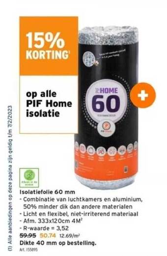 GAMMA Pif home isolatie aanbieding