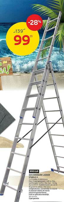 Brico Escalo Omvormbare Ladder Stabilo Ii aanbieding