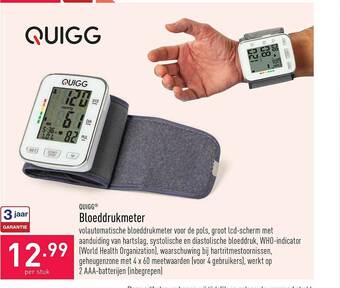 ALDI Quigg Bloeddrukmeter aanbieding