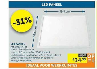 Zelfbouwmarkt Led Paneel aanbieding