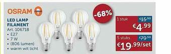 Zelfbouwmarkt Osram Led Lamp Filament aanbieding