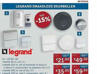 Zelfbouwmarkt Legrand Draadloze Deurbellen aanbieding