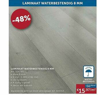 Zelfbouwmarkt Laminaat Waterbestendig 8 Mm aanbieding