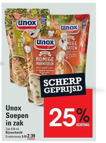 Sligro Unox soepen in zak aanbieding