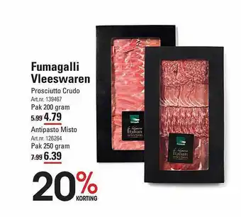 Sligro Fumagalli vleeswaren aanbieding