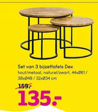 Set van 3 bijzettafels dex