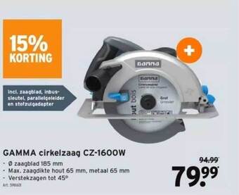 GAMMA Gamma cirkelzaag aanbieding