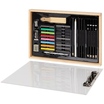 Action Schetsset in houten box aanbieding