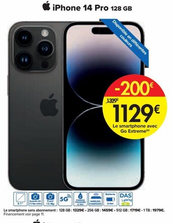Carrefour iPhone 14 Pro 128GB aanbieding
