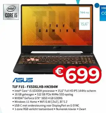 Exellent Asus TUF F15-FX506LHB-HN384W aanbieding