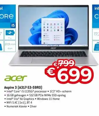 Exellent Acer Aspire 3 (A317-53-59R0) aanbieding
