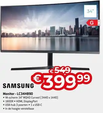 Exellent Samsung Monitor - LC34H890 aanbieding