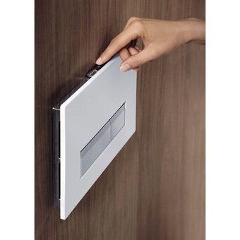 Sawiday Geberit sigma40 bedieningplaat, 2-toets spoeling frontbediening voor toilet 26.6x18.2cm wit aanbieding