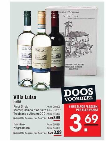 Sligro Villa luisa aanbieding