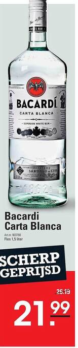 Sligro Bacardi carta blanca aanbieding