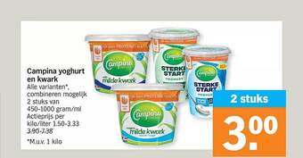 Albert Heijn Campina yoghurt en kwark aanbieding