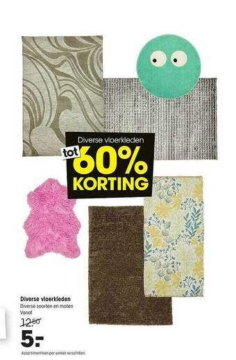 Kwantum Diverse Vloerkleden Tot 60% Korting aanbieding