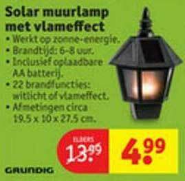 Kruidvat Solar Muurlamp Met Vlameffect aanbieding