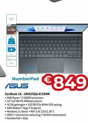 Exellent Asus zenbook 14 aanbieding