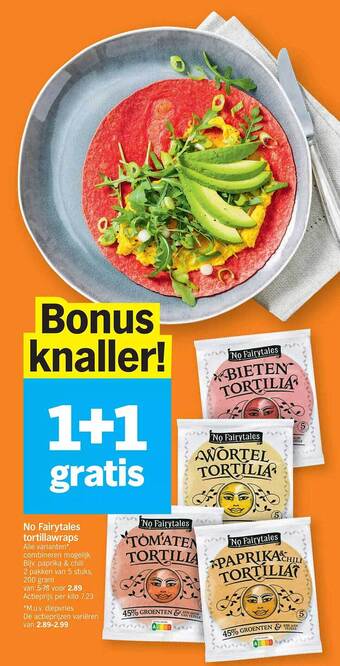 Albert Heijn No fairytales tortillawraps aanbieding