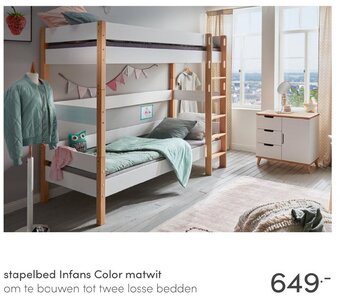 Baby & Tiener Stapelbed Infans Color matwit aanbieding