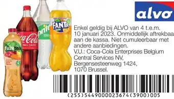 Alvo Fuze tea, Coca-Cola, Sprite, Fanta aanbieding