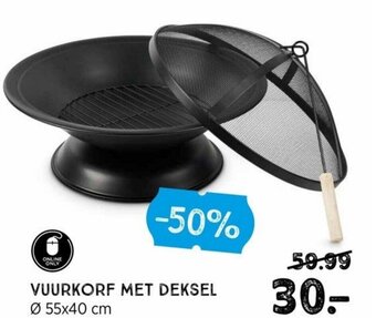 Vuurkorf Met Deksel 55x40cm