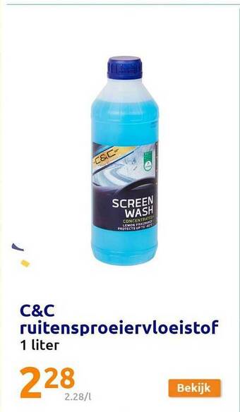 Action C&c ruitensproeiervloeistof aanbieding