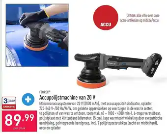 ALDI Ferrex accupolijstmachine van 20 v aanbieding