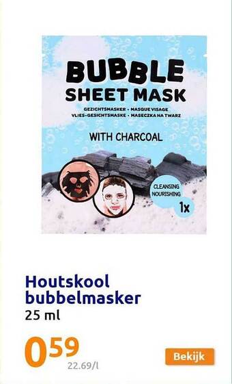 Houtskool bubbelmasker