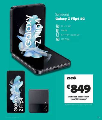Base Samsung galaxy z flip4 5g aanbieding
