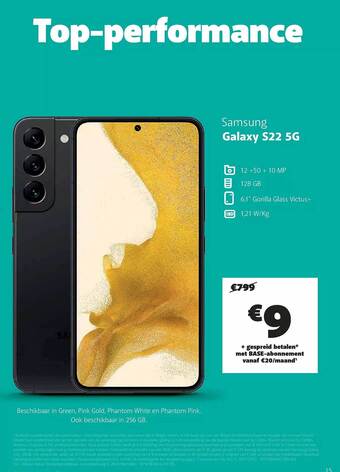 Base Samsung galaxy s22 5g aanbieding