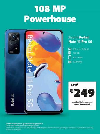 Base Xiaomi redmi note 11 pro 5g aanbieding