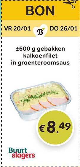 Bon Ap Gebakken kalkoenfilet in groenteroomsaus aanbieding