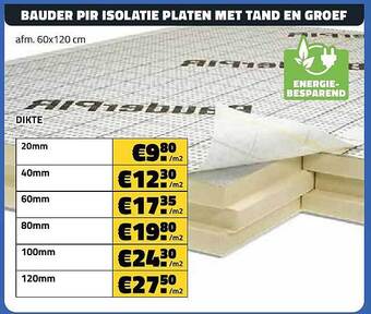 Bouwcenter Frans Vlaeminck Bauder pir isolatie platen met tand en groef aanbieding